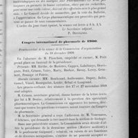 0013 - Page 261 - Extrait des procès-verbaux des séances du Conseil d'administration / Congrès international de pharmacie de 1900. Procès-verbal de la séance de la Commission d'organisation du 18 décembre 1899