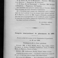 0110 - Page 358 - Extrait des procès-verbaux des séances du Conseil d'administration / Congrès international de pharmacie de 1900. Procès-verbal de la séance de la Commission d'organisation du 29 mai 1900