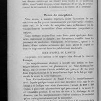 0188 - Page 436 - Congrès international de pharmacie. Inauguration du monument Pelletier et Caventou (Suite et fin) / Vente de morphine