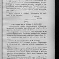 0027 - Page 555 - Avis important / Avis intéressant les archives de la société