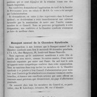 0213 - Page 741 - Nomination / Banquet annuel de la Chambre syndicale / Hommage à Berthelot