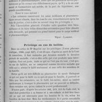0093 - Page 91 - Privilège des pharmaciens en cas de maladie / Privilège en cas de faillite