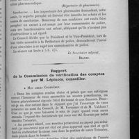 0107 - Page 105 - Extrait du procès-verbal de la séance extraordinaire du 28 avril 1903 / Rapport de la Commission de vérification des comptes par M. Lépinois...