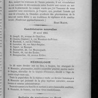 0097 - Page 95 - Compte rendu des travaux du Conseil d'administration pendant l'année 1903-1904 / Candidatures nouvelles / Nécrologie. [M. Mousnier] / Bulletin de variations au Tarif