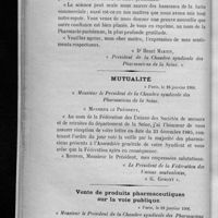0018 - Page 12 - Correspondance / Mutualité / Vente de produits pharmaceutiques sur la voie publique