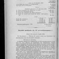 0280 - Page 280 - Assemblée générale tenue à l'École de pharmacie de Paris, le 11 juin 1908 / Société médicale du 16e arrondissement. Séance du vendredi 19 juin 1908