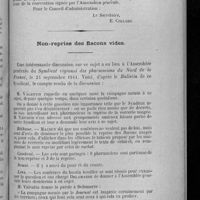 0411 - Page 405 - Communication de l'Association générale / Non-reprise des flacons vides