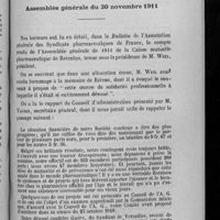 0324 - Page 323 - Caisse mutuelle pharmaceutique de retraites. Assemblée générale du 30 novembre 1911
