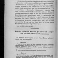 0410 - Page 412 - Variétés. Les idées de M. Grenouillet / Dédié à certaines maisons qui envoient... jusqu'à des parfums chez les pharmaciens