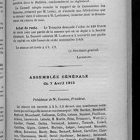 0147 - Page 145 - Séance supplémentaire du Conseil d'administration du 18 mars 1913 / Assemblée générale du 7 avril 1913