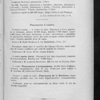0093 - Page 75 - Informations. Sociétés / Pharmacies à vendre
