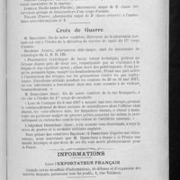 0212 - Page 191 - Distinctions honorifiques. Croix de la Légion d'honneur / Croix de guerre / Informations. Lisez l'exportateur français / Le courrier de la presse