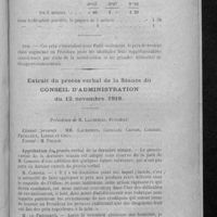 0312 - Page 301 - Bulletin de variations établi, comme les précédents, avec la collaboration d'un représentant de l'administration de l'assistance publique de Paris / Extrait du procès-verbal de la séance du Conseil d'administration du 12 novembre 1918