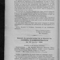 0016 - Page 8 - Approvisionnement du sucre / Extrait du procès-verbal de la séance du Conseil d'administration du 13 janvier 1920