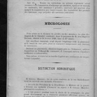 0090 - Page 80 - Règlementation des spécialités. Association générale des Syndicats pharmaceutiques de France / Nécrologie. [M. Jean-Baptiste Roussel] / Distinction honorifique