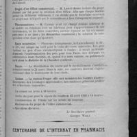 0125 - Page 115 - Conseil général des sociétés d'arrondissement de Paris et de la Seine. Séance du vendredi 26 mars 1920 / Centenaire de l'internat en pharmacie
