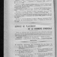 0416 - Page 400 - Informations. Ventes de pharmacies / Service de placement de la Chambre syndicale