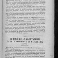 0037 - Page 31 - Syndicat général de la réglementation / Du rôle de la comptabilité dans le commerce et l'industrie (Suite)