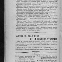 0046 - Page 40 - Informations. Ventes de pharmacies / Service de placement de la Chambre syndicale