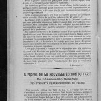 0052 - Page 44 - Les mois des aveux / A propos de la nouvelle édition du tarif de l'Association générale des syndicats pharmaceutiques de France