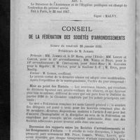 0072 - Page 64 - Lettre du préfet de police / Conseil de la Fédération des Sociétés d'arrondissements. Séance du vendredi 28 janvier 1921