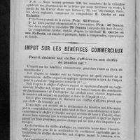 0076 - Page 68 - Du rôle de la comptabilité dans le commerce et l'industrie (A suivre) / Impôt sur les bénéfices commerciaux. Faut-il déclarer son chiffre d'affaires ou son chiffre de bénéfice net ?