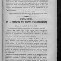 0131 - Page 123 - A propos de l'impôt sur le chiffre d'affaires en pharmacie. Lettre du Ministre des finances / Conseil de la Fédération des Sociétés d'arrondissements. Séance du vendredi 25 février 1921
