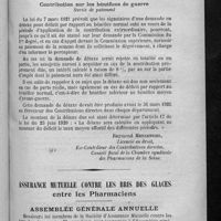 0183 - Page 175 - Actualités fiscales. Salaire de la femme / Assurance mutuelle contre les bris des glaces entre les pharmaciens. Assemblée générale annuelle