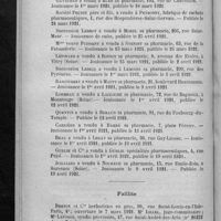 0190 - Page 182 - Informations. Ventes de pharmacies / Faillite