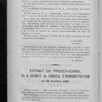 0510 - Page 496 - Fournitures des médicaments aux mutilés et réformés de la guerre / Extrait du procès-verbal de la séance du Conseil d'administration du 26 octobre 1921
