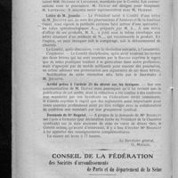 0528 - Page 514 - Comité disciplinaire. Extrait du procès-verbal de la séance du 4 novembre 1921 / Conseil de la Fédération des Sociétés d'arrondissements de Paris et du département de la Seine