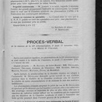 0529 - Page 515 - Conseil de la Fédération des Sociétés d'arrondissements de Paris et du département de la Seine / Procès-verbal de la réunion de la 23e circonscription, le jeudi 17 novembre 1921, à la Mairie de Vincennes