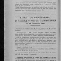 0548 - Page 534 - Avis important / Extrait du procès-verbal de la séance du Conseil d'administration du 14 décembre 1921