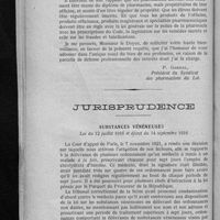 0032 - Page 26 - L'action judiciaire des syndicats pharmaceutiques / Jurisprudence. Substances vénéneuses. Loi du 12 juillet 1916 et décret du 14 septembre 1916