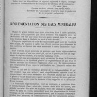 0037 - Page 31 - Comment une marque de fabrique s'acquiert et se transmet / Réglementation des eaux minérales