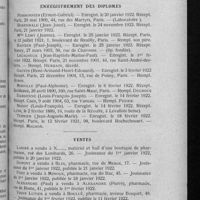 0099 - Page 93 - Informations. [Nécrologie]. Décès. [M. Renard (Ernest) ; M. Lavergne (Francisque) ; M. Diot (Jules)] / Enregistrement des diplômes / Ventes