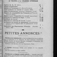 0101 - Page 95 - Informations. Sociétés / On trouve à la Chambre syndicale / Petites annonces