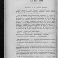 0108 - Page 100 - Extrait du procès-verbal de la séance du Conseil d'administration du 8 mars 1922