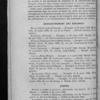 0210 - Page 202 - Informations. Les soins médicaux et pharmaceutiques aux réformés de la guerre / Enregistrement des diplômes / Ventes