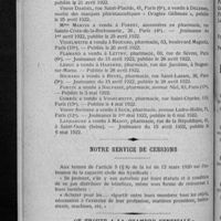 0300 - Page 290 - Informations. Ventes / Notre service de cessions / On trouve à la Chambre syndicale