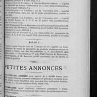 0595 - Page 509 - Informations. Sociétés / Faillite / Petites annonces