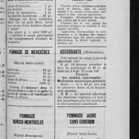 0693 - Page 573 - Formulaire des pharmaciens de la Seine. Formulaire par fiches. Sirop d'iodure de manganèse / Pommade de Mencières / Pommade borico-mentholée / Adsorption / Adsorbante (Médication) / Pommade jaune sans goudron