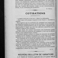 0908 - Page 714 - 1923 / Cotisations / Nouveau Bulletin de variations