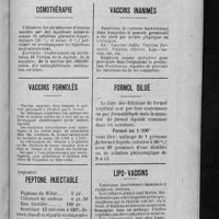 0983 - Page 759 - Formulaire des pharmaciens de la Seine. Formulaire par fiches. Osmothérapie / Vaccins formolés / Ampoules. Peptone injectable / Vaccins inanimés / Formol dilué / Lipo-vaccins