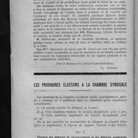 0008 - Page 2 - [Nécrologie]. Claude Gressard / Les prochaines élections à la Chambre Syndicale