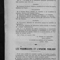 0058 - Page 52 - Constitution d'une section de pharmacie dans la Commission Technique Permanente, instituée par la loi sur les fraudes (1er août 1905) / Les pharmaciens et l'hygiène publique