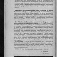 0088 - Page 80 - Comité disciplinaire. Séance du 23 janvier 1924. Les obligations du Codex et les commodités des fabricants en gros / La solubilité du glycérophosphate de soude cristallisé et les solutions du commerce à 50 % / Les obligations des pharmaciens au point de vue des gazes à pansements s'imposent-elles au commerce courant ?