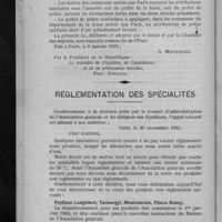 0098 - Page 90 - Loi modifiant l'article 24 de la loi du 7 avril 1903 relative à l'application à la ville de Paris et au département de la Seine de la loi du 15 février 1902 sur la protection de la santé publique / Réglementation des spécialités
