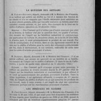 0113 - Page 105 - Questions diverses de nature fiscale. La question des artisans / Les bénéfices de guerre
