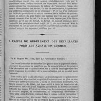 0115 - Page 107 - Questions diverses de nature fiscale. Les impôts récupérables par les propriétaires et prestations en nature / A propos du groupement des détaillants pour les achats en commun